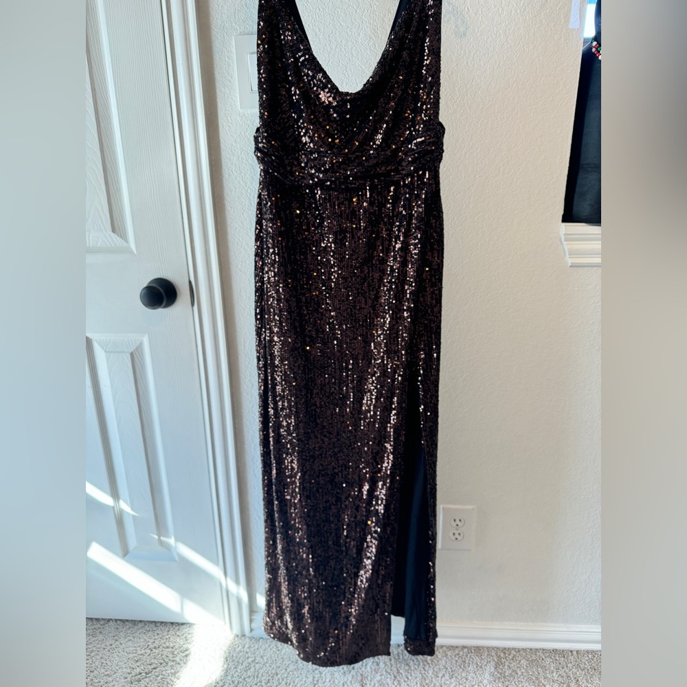 NWT Free People Cool Girl Dark Sparkle Sequin Maxi Dress Size 8 - Picture 10 of 14